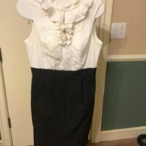 BCBG White and Black/White Stripe Dress